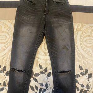 a.n.a Distressed Black Denim Jeans